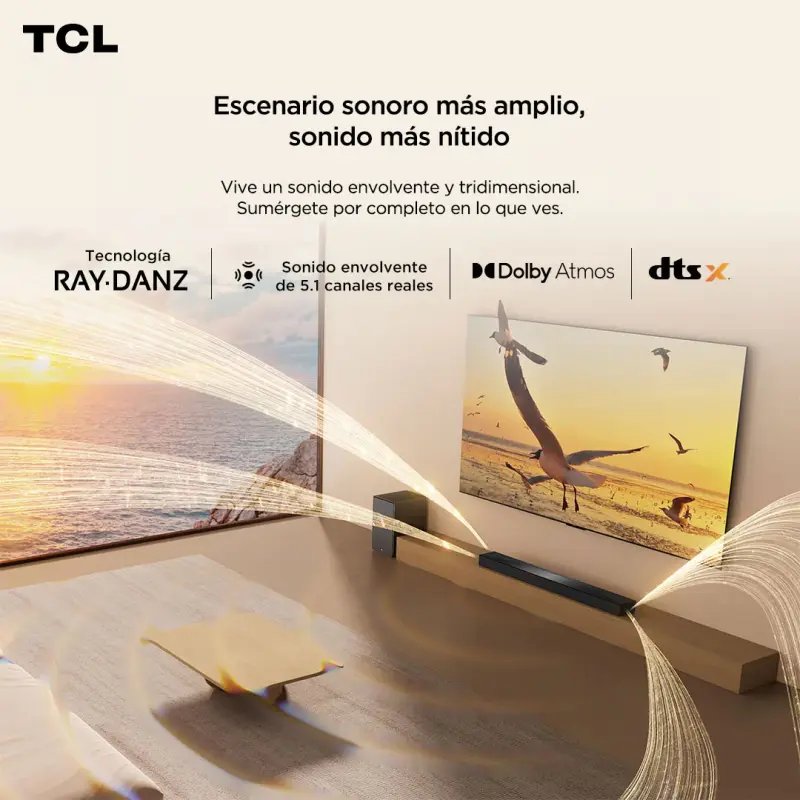 BARRA DE SONIDO TCL DE 580W RMS Y 5.1CH CON DOLBY ATMOS Q65
